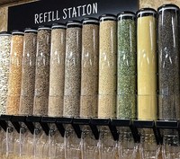 Distributeur de nourriture en vrac en gros, distributeur de bonbons par gravité, distributeur hermétique de graines en plastique, bac de distribution par gravité pour noix destiné aux magasins