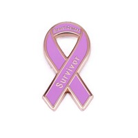 Nouveau design épinglettes de sensibilisation au cancer du sein broche de ruban d'espoir rose ruban de sensibilisation au cancer du cerveau épinglette