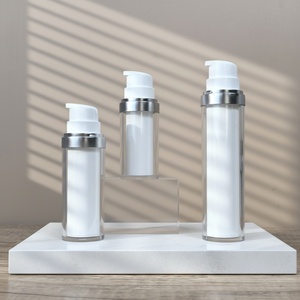 Luxury AS PP PET Airless <b>Pump</b> <b>Bottle</b> Jar 50ml Plastic Facial Cleanser Shampoo Face Mask Cream Skin Care Packaging Cylinder Logo - Product Image 2