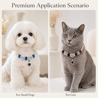 Collier pour animaux de compagnie avec accent perlé bordeaux pour chats et chiens, collier personnalisé pour chien