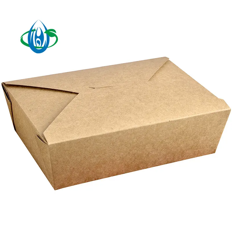 Benutzer definierte Lebensmittel papier behälter zum Mitnehmen Einweg-Lebensmittel behälter Kraft Brown Paper Take Out Boxes