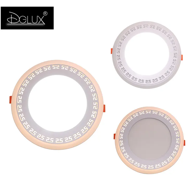 DGLUX vendita calda 3 + 3w doppio colore RGB soffitto quadrato pannello luminoso a Led per interni