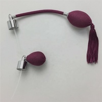 Atomiseur Spray Style Vintage blanc, avec ampoule et pompon, pour bouteille de parfum en verre