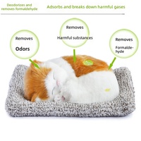 Grand ornement de voiture en forme de chat, charbon de bambou activé pour la purification de l'air du tableau de bord, style moderne et minimaliste pur