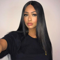 13x4 cheveux raides hd dentelle transparente frontale longue os droite naturelle droite Hd 100% toupet de cheveux humains bruts