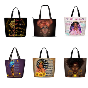 DICHOS להתאמה אישית תיק בד מודפס תיק אופנה מזדמן עבור בנות אפריקאיות שקיות קניות - Product Image 1