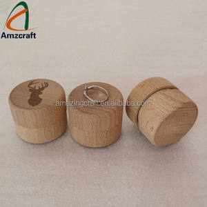 Boîte à bague en bois <span class=keywords><strong>de</strong></span> hêtre naturel, cadeau pour elle pour le jour du mariage, fiançailles, anniversaire, porte-bague, souvenir - Product Image 2