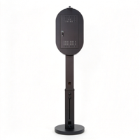 Photo Booth Oval iPad DSLR Ultra Tipis, Casing Logam Putih Hitam, Multi Koneksi