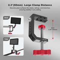 Support de caméra Mechrig CNC en aluminium C-Clamp avec filetage 1/4 "& 3/8" pour trépied, bras magique et accessoires DSLR