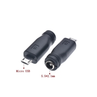 DC 5.5X2.1mm Femelle à Type C Mini Micro USB Mâle 5 Broches DC Power Plug Connecteur Adaptateur pour V8 V3 Android
