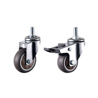Roulettes pivotantes silencieuses en caoutchouc TPR multi-diamètres (1 pouce, 15 pouces, 2 pouces) pour meubles et chaises de bureau HST-1003 Chine