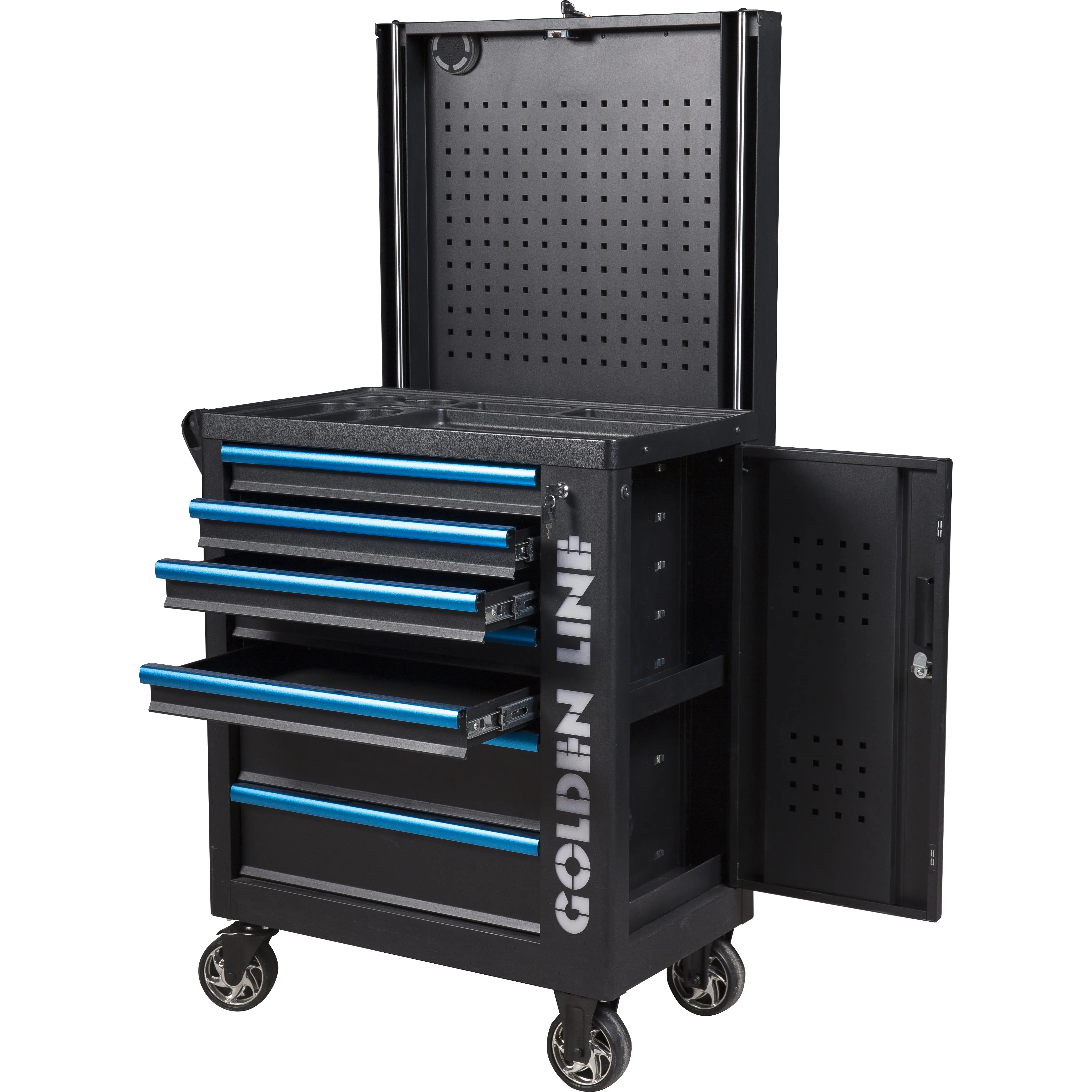 Steel 7 drawers tool cabinet workshop tool trolley and box with hand tools sets