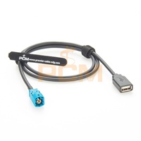 Cable de Datos Automotriz Blindado USB a Fakra HSD de 4 Pines, Conector Hembra y Macho para Cámara de Vehículo, Sistema de Infoentretenimiento, Pantallas
