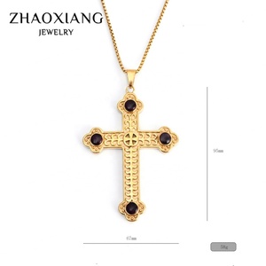 Collares con Colgantes de Cruz, Joyería Chapada en Oro, Accesorios de Acero Inoxidable, Cadenas de Moda - Product Image 2