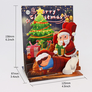 Cartes de vœux A5 avec impression de musique à aimant LED <span class=keywords><strong>Carte</strong></span> de vœux de Noël 3d enregistrable personnalisée - Product Image 4