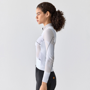 Chemises en jersey de cyclisme en polaire thermique à manches longues pour femmes, Hauts de vélo personnalisés par temps froid d'<span class=keywords><strong>hiver</strong></span> Fabricant de vêtements de cyclisme - Product Image 3
