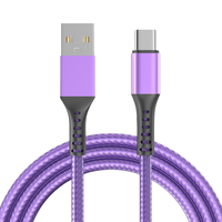 Câble de données USB-A vers USB-C 1m 2m 3m 10W tressé à charge rapide Type-C compatible avec Samsung iPhone 17
