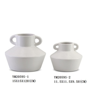 Cilindro <span class=keywords><strong>chino</strong></span> pequeño jarrón de diseño rústico blanco porcelana decoración del hogar - Product Image 4