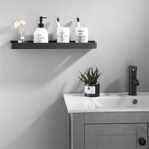 Gun Gray Space Zinc Alloy <b>Corner</b> Bathroom Rack <b>Standing</b> Toilet Toilet Towel bar Storage Rack Mirror Front Rack Modern Hotel - Product Image 4