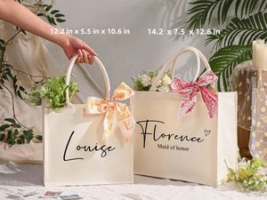 Custom Printed Tote Eco Friendly Cotton Canvas <b>Gift</b> <b>Bag</b> for <b>Wedding</b> Party Guests - Product Image 6