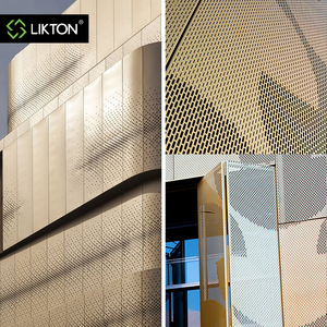 Thương mại bên ngoài tùy chỉnh mặt tiền hệ thống trang trí kim loại rèm tường ốp Panel nhôm siding ngoài trời Mặt tiền - Product Image 4