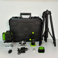 Niveau laser vert 16 lignes en gros, kit de niveau laser auto-nivelant 360° avec deux batteries, instrument de niveau laser mural