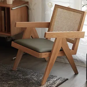 Produsen produksi furnitur kantor kursi Sofa kayu kafe santai untuk ruang tamu