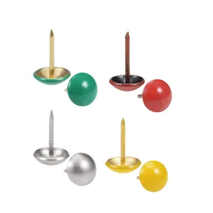 14.154 Hot Sale Möbel zubehör 17mm Länge Daumen Push Pins Sofa Nail Tack 11mm Roter runder Kopf Eisen polster nagel