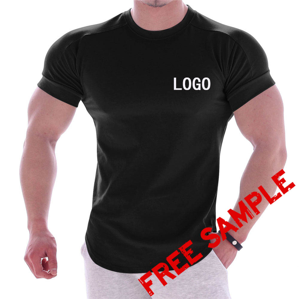 Custom Vintage Men Clothing Palin Compression Stretch Round Neck Fitness Stock pro club heavyweight T shirt Athletic Apparel Men