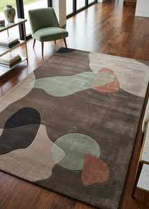 100% Wool Hand Tufted Abstract Rug <b>Black</b> White Pattern Home Living Room Bedroom Hall Handmade Area <b>Runner</b> - Product Image 2