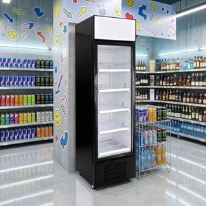 Réfrigérateur de présentation commercial verrouillable avec porte vitrée, 235L, pour bières et boissons, avec logo personnalisé OEM et éclairage LED - Product Image 1