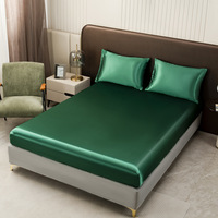 Parure de lit en soie simulée, ensemble de quatre pièces, housse de couette, taie d'oreiller, ensembles de literie de luxe