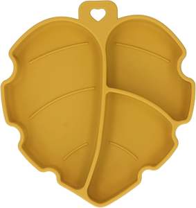 شكل ورقة سيليكون ، صحن مقسم لتدريب الطفل في المرحلة الأولى بألوان متعددة - Product Image 1