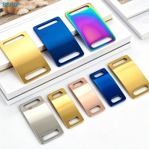 En stock, Plaque d'identification pour chien en acier inoxydable, silencieuse, à glissière, poli miroir, double fente, vierge, pour collier tactique d'extérieur - Product Image 1