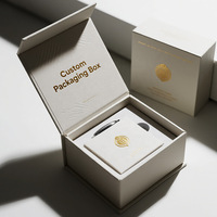 Boîte magnétique personnalisée, boîte en papier de luxe blanc ivoire haut de gamme, emballage cadeau sophistiqué