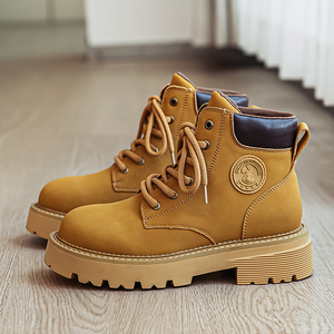 High-Waist <b>Work</b> <b>Boots</b> with Thick Sole, Unisex British Ankle <b>Boots</b> for Sports and Leisure - Product Image 3