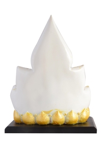 Statue de Bouddha en résine, design lotus doré et blanc, décoration spirituelle zen pour la maison, ornement de table d'intérieur, élégante pièce d'art pour le salon - Product Image 2