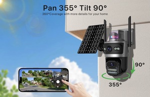 Aov Ngoài Trời Không Dây CCTV An Ninh IP Năng Lượng Mặt Trời Máy Ảnh Với Ống Kính Kép 4G Sim Thẻ Ptz Cho Giám Sát Hệ Thống Bởi icsee - Product Image 5