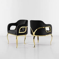 Chaises de salle à manger luxueuses en acier inoxydable avec revêtement en velours, hauteur réglable, imperméables et durables pour la maison et les restaurants