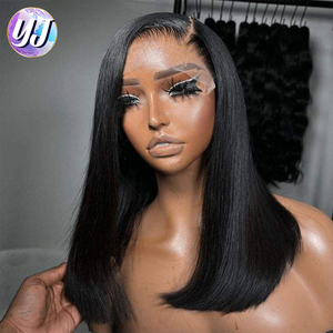 Perruques courtes et droites de type bob vietnamien, cheveux humains vierges de qualité 12A, perruque à dentelle frontale, texture de dentelle transparente - Product Image 2