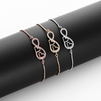 Gioielli Trendy Forever Love CZ Infinity bracciali e braccialetti romantico doppio cuore Charm bracciale amanti coppia donna