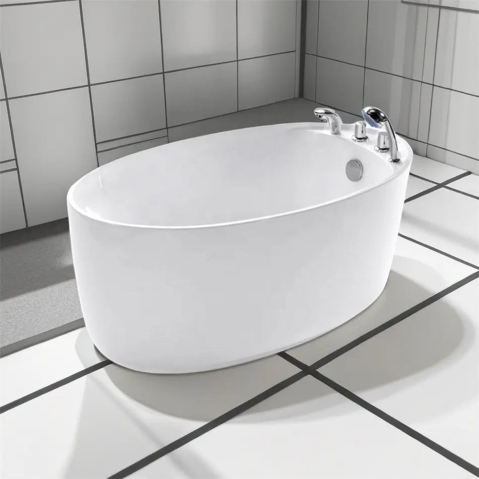 Oumeiga banheira acrílica pura autônoma pequenas banheiras para banheiros pequenos 1300mm