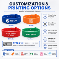 Bracelet NFC RFID en PVC personnalisé pour programme de fidélité de café, récompenses pour les membres, engagement client avec impression de logo