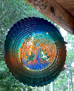 Tournesol à vent Arbre de Vie multicolore en acier inoxydable, sculpture éolienne, cadeau idéal, décoration intérieure et extérieure, artisanat, ornements - Product Image 4