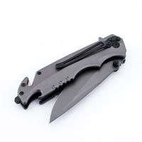 Couteau pliant multifonctionnel pour la survie en plein air 5Cr13Mov Acier inoxydable G10 Bois Plastique pour le camping Chasse DIY pour la coupe