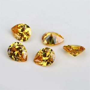 Wuzhou all'ingrosso sciolto giallo dorato 3A forma di pera 2x4-10x12mm Cubic Zirconia materiale di pietra preziosa di tipo naturale - Product Image 2