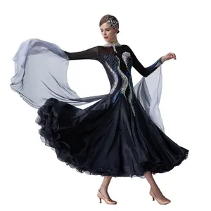 B-19445 New Ballroom Smooth Competition Dance Dress High Quality Modern Dance Standard Dress Smooth Gown For Sale