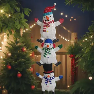 72-Inch Snowman Stacked Arhat Christmas Figurine Holiday Decoration Toy
