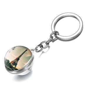 Romantique <span class=keywords><strong>Paris</strong></span> Tour Eiffel Art <span class=keywords><strong>Photo</strong></span> Double Face Boule De Verre Pendentif Voiture Mignon Sac Accessoires Porte-clés - Product Image 5