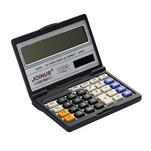 Calculatrice solaire pliable Snnior 14 chiffres avec impression de logo JS-756 en ABS noir - Product Image 2